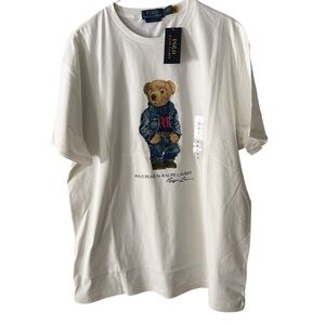 Polo Ralph Lauren Men’s S/S Polo Bear T Shirt Wearing RL Sweater Sz Large NWT